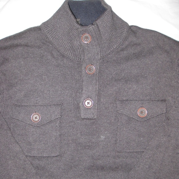 2 POCKET Sweater style Pullover Long-sleeves Gray, Banana Republic 40 42 38 Mens - Picture 2 of 2
